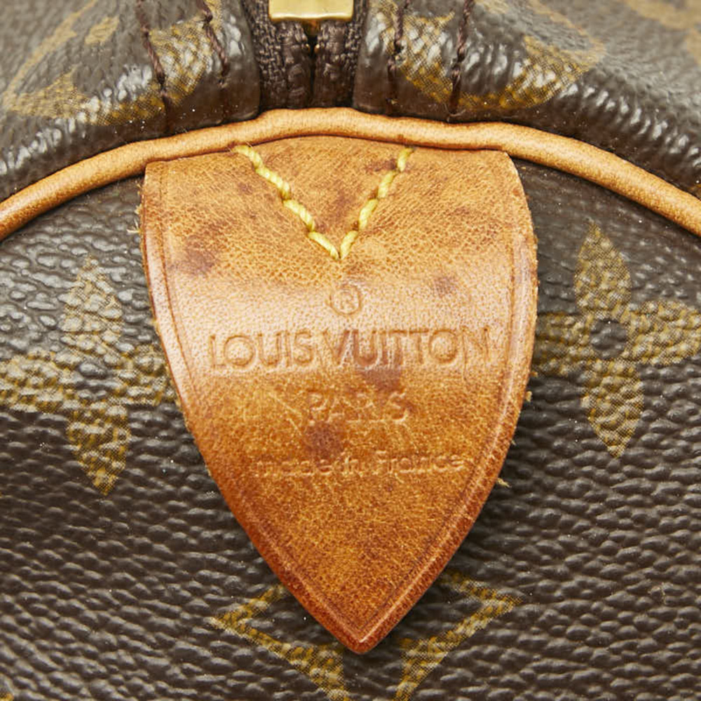 LOUIS VUITTON Brown Monogram Leather Speedy 25 Boston Bag - Picture 10 of 11